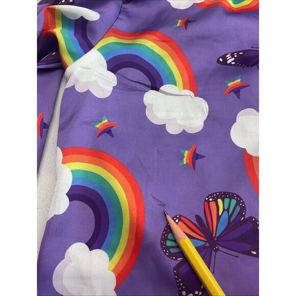 LOT OF 2 Lola and the Boys Satin Pajama tops size 2T hearts rainbows butterflies - Picture 6 of 7